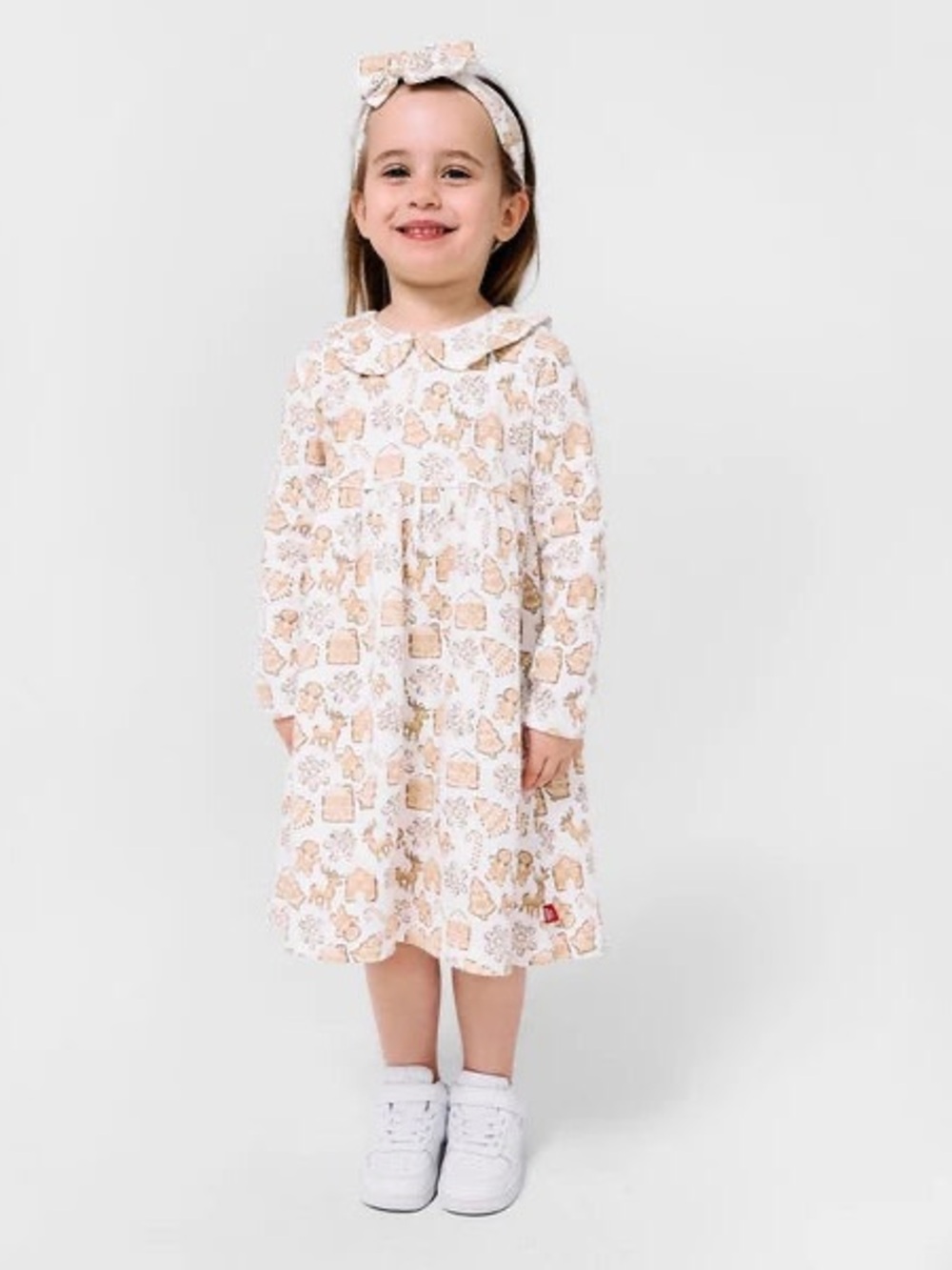 Magnetic Me Gingerbread Lane Organic Cotton Holiday Dress 2T 3T 4T